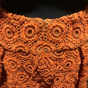 Moulinette Soeurs Skirts - Orange embroidered looking skirt. Moulinette Soeurs Skirts - Orange embroidered looking skirt.